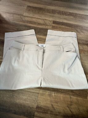 Cato Light Beige Stretch Straight-Leg Pants